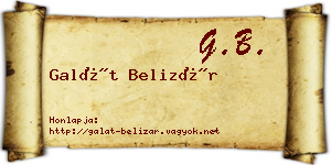 Galát Belizár névjegykártya